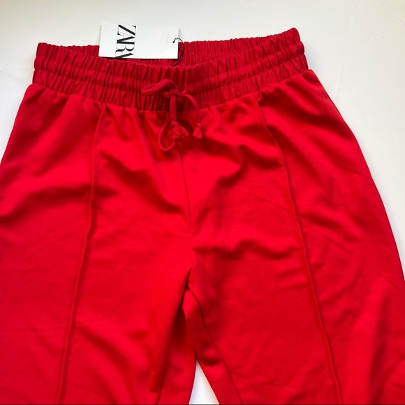 Zara red jogger pants sz L NWT - Picture 5 of 9